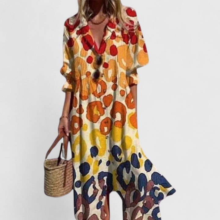 Women Elegant Boho Maxi Dress Flowy Chic - Image 4