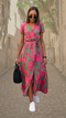 Women Floral Wrap Maxi Dress Summer Garden Party