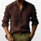 Men's Linen Button-Down Casual Shirt Relaxed Fit