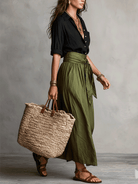Women Satin Midi Boho Skirt Set Two Piece - Image 8