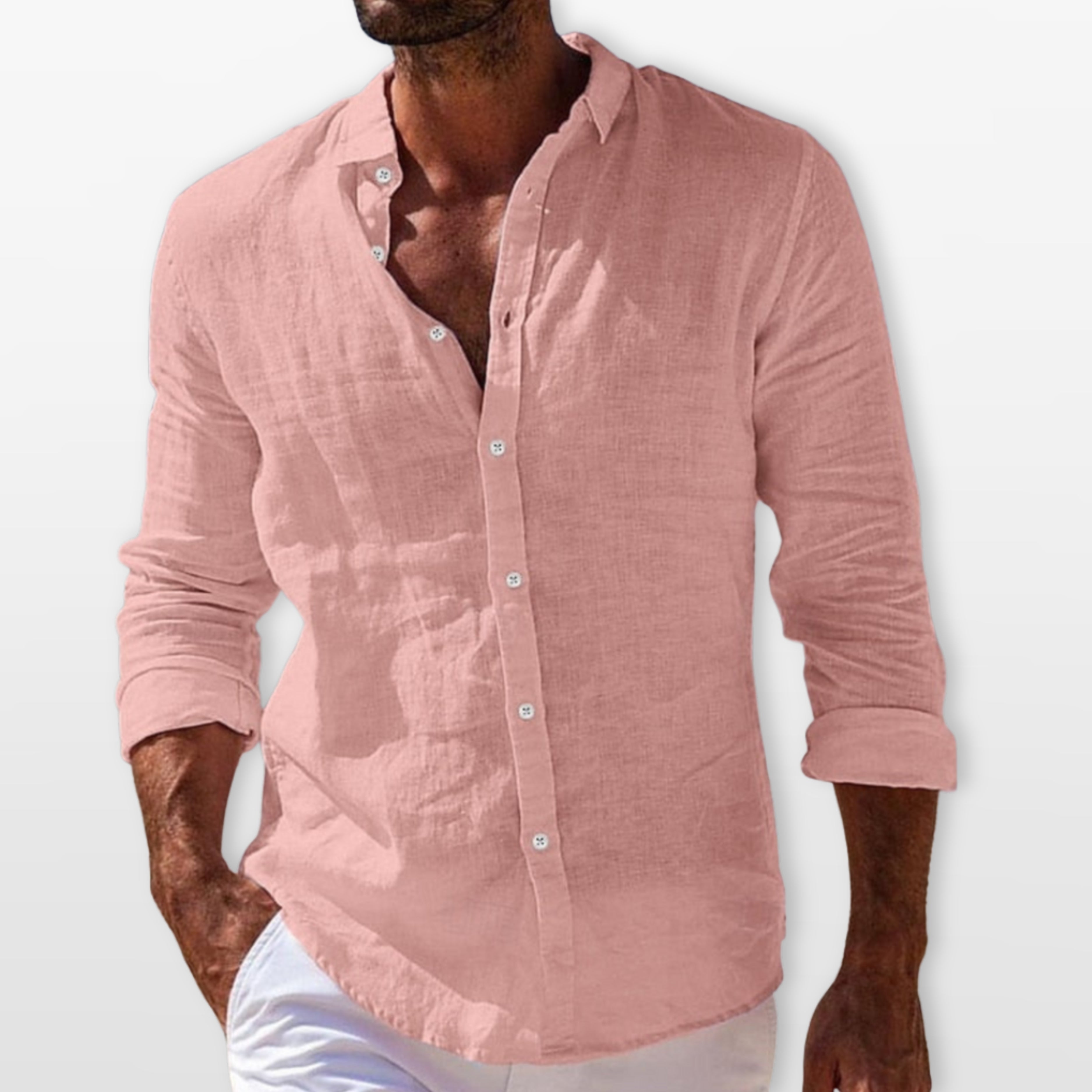Men's Linen Button Up Shirt Lightweight Summer - Image 3