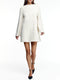 Women Textured Boucle Knit Long Sleeve Mini Dress