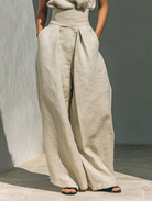 Damen Ärmellose Bluse und Weite-Hosen Ensemble - Image 7