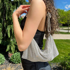 Women Rhinestone Evening Bag Triangle Knotted Clutch - Image 8