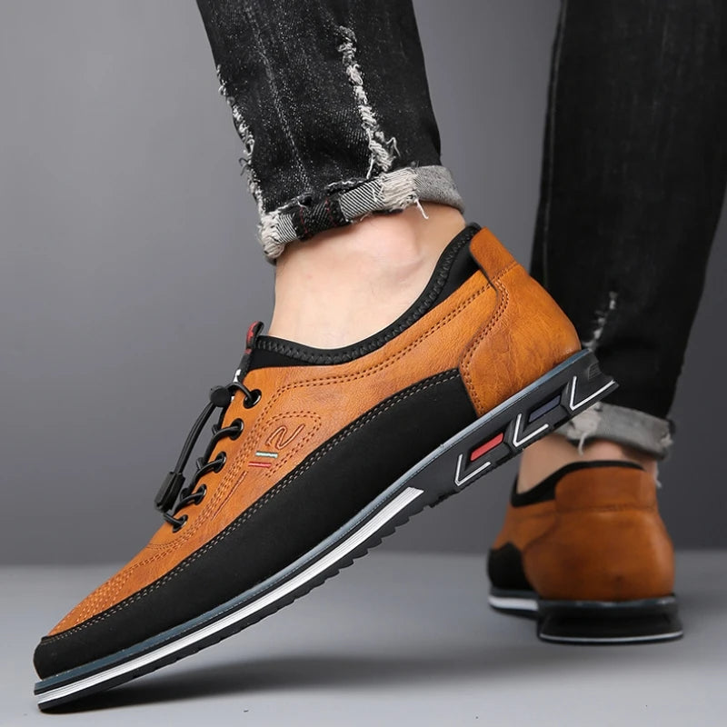 Men's Leather Oxford Shoes Classic Formal Lace-Up - Image 2