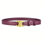 Women's Black Faux Leather Belt Gold Buckle Slim - Image 10