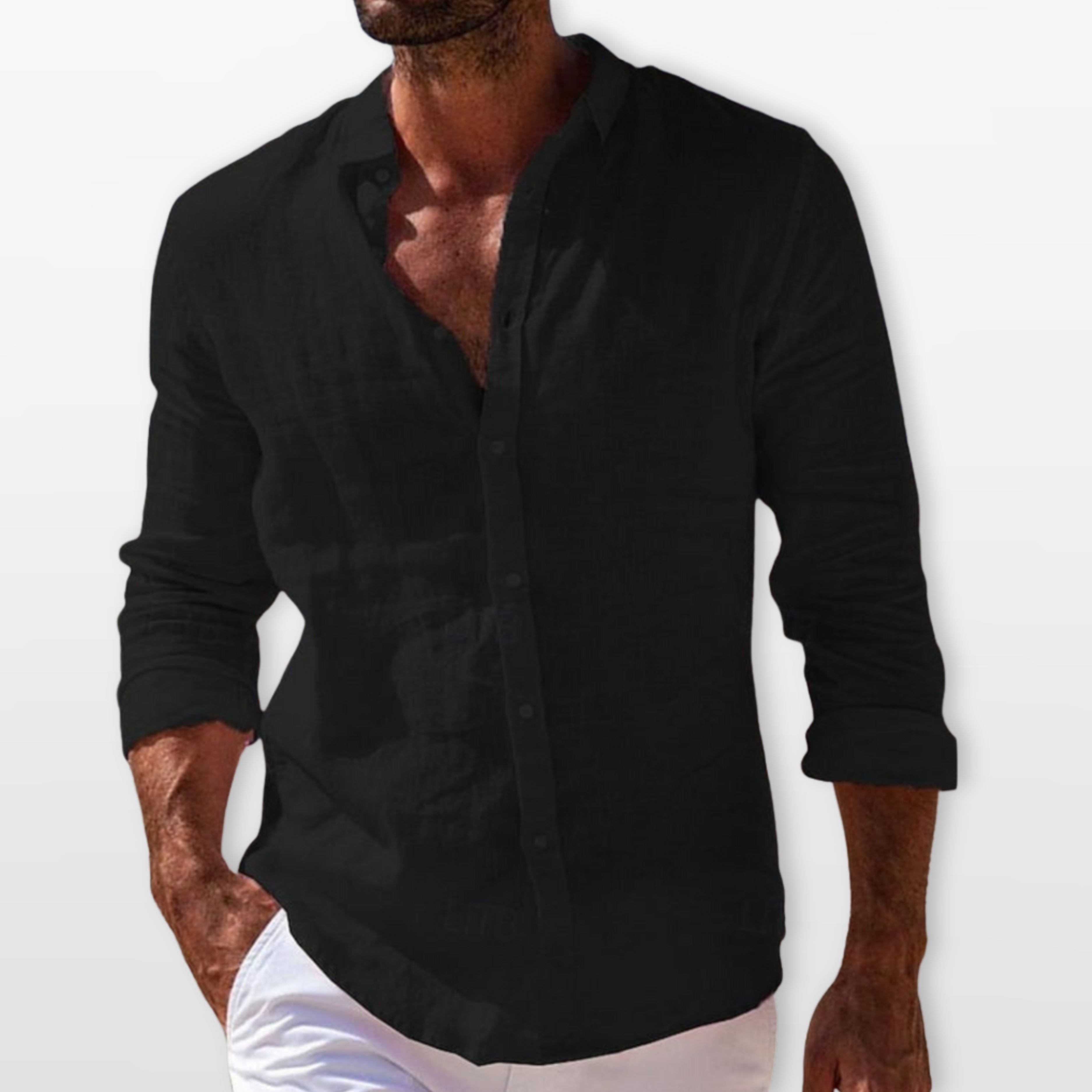 Men's Linen Button Up Shirt Lightweight Summer - Image 4