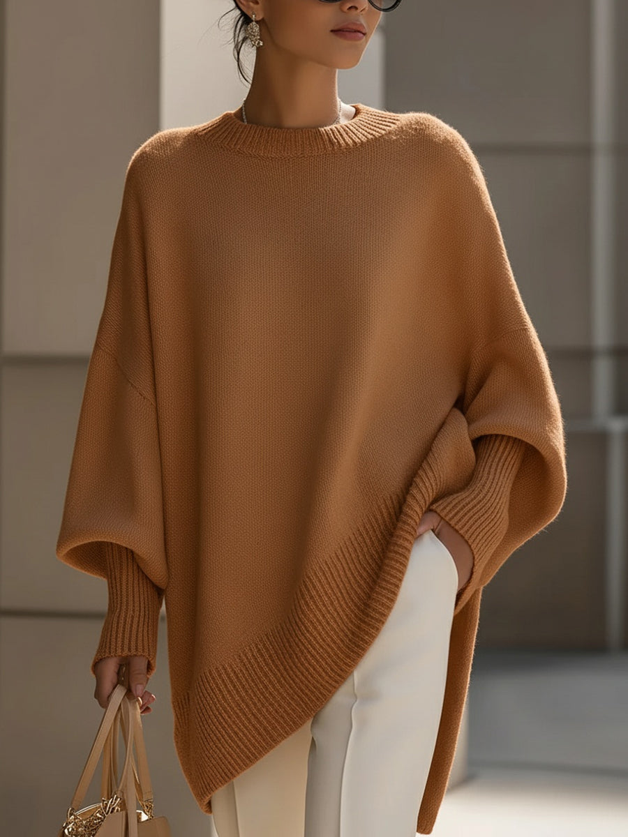 Women Wool Blend Oversized Drop Shoulder Pullover Sweater - Image 8