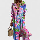 Women Elegant Boho Maxi Dress Flowy Chic - Image 5