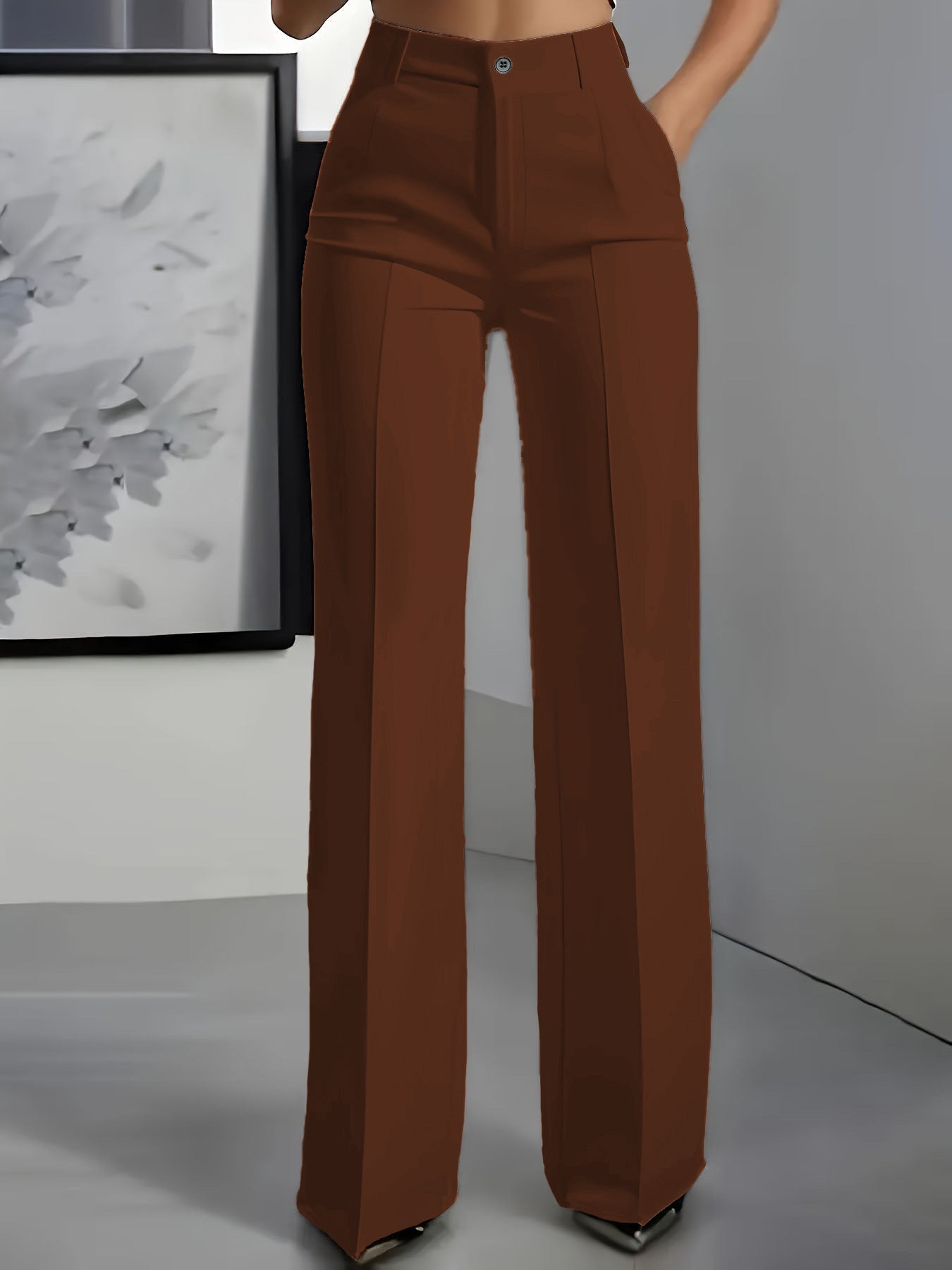 Hochgeschnittene Damenhose mit elastischem Bund - Image 6