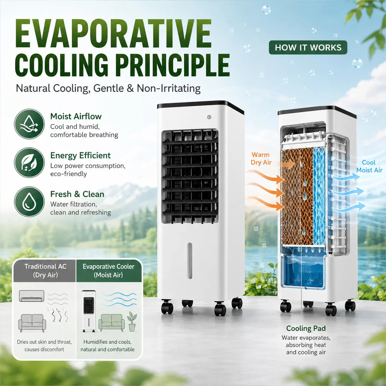 Portable Air Cooler Fan Humidifier 3-in-1 - Image 4