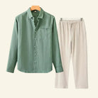Men's Two Piece Linen Shirt Pants Set