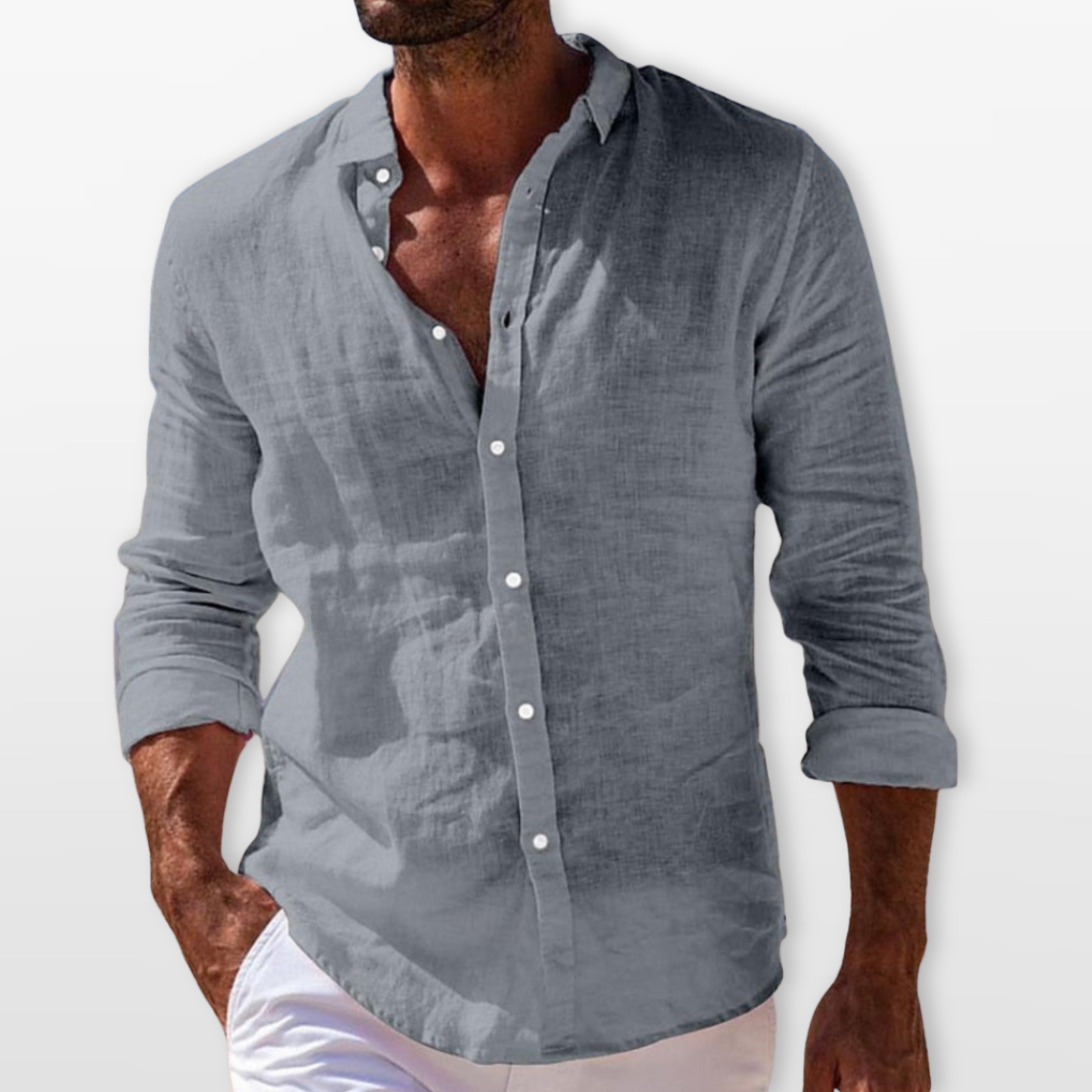 Men's Linen Button Up Shirt Lightweight Summer - Image 5