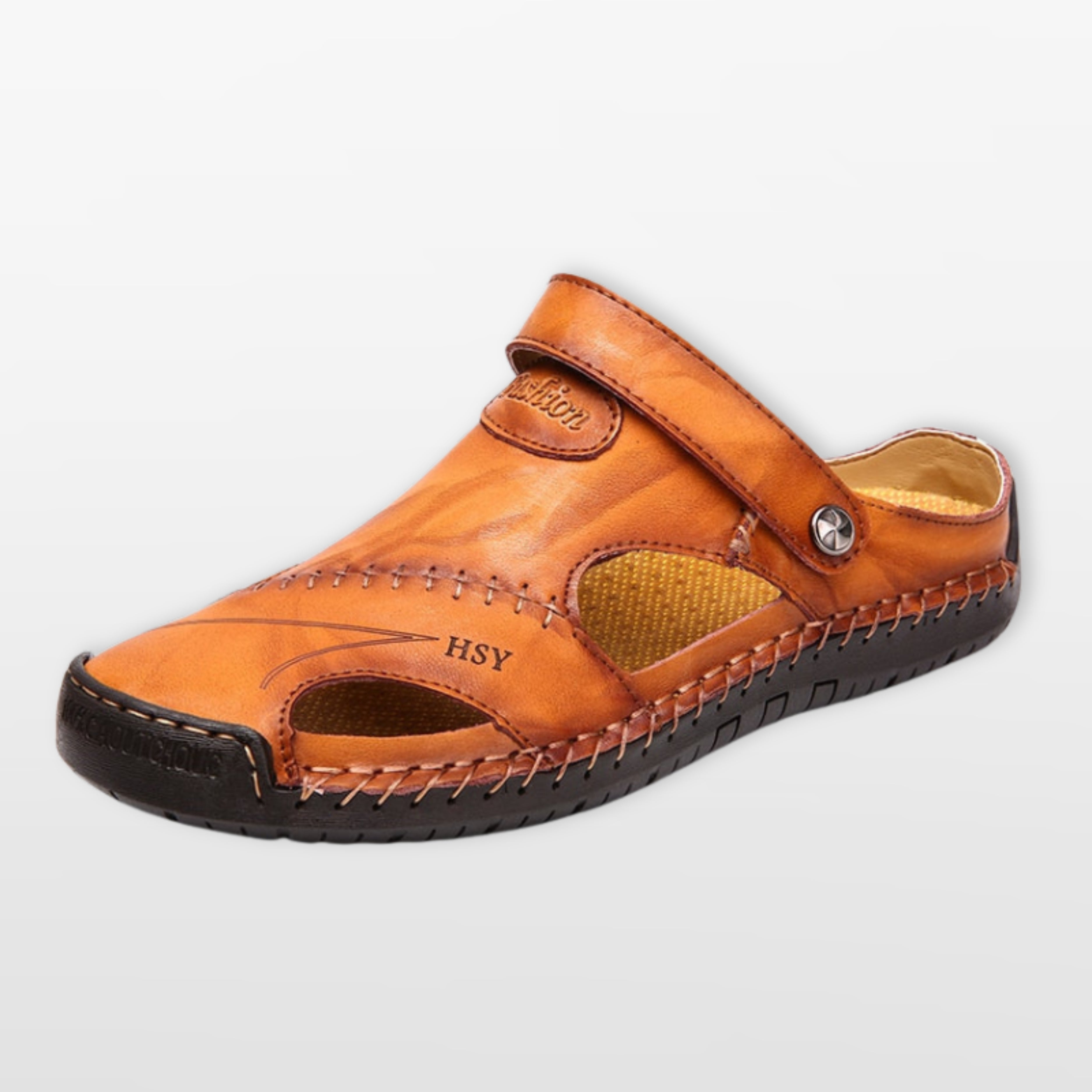 Men's Leather Closed Toe Fisherman Sandals Breathable - Image 2