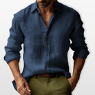 Men's Linen Button-Down Casual Shirt Relaxed Fit - Image 3