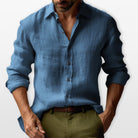 Men's Linen Button-Down Casual Shirt Relaxed Fit - Image 4