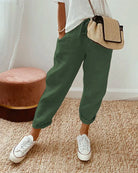 Women's Wide Leg Linen Pants Casual Summer - Image 3