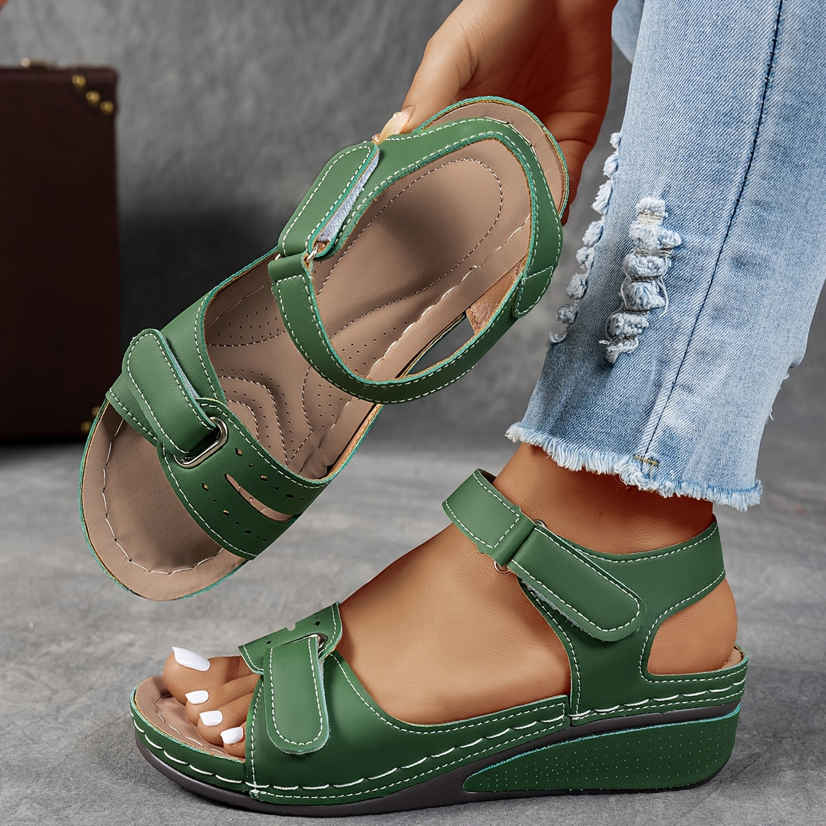 Giorgia | Women’s Wedge Open-toe Orthopedic Sandals - Image 5