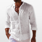 Men's Linen Button Up Shirt Lightweight Summer