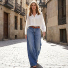 Retro Hochtaillierte Weite Jeans für Damen - Image 5