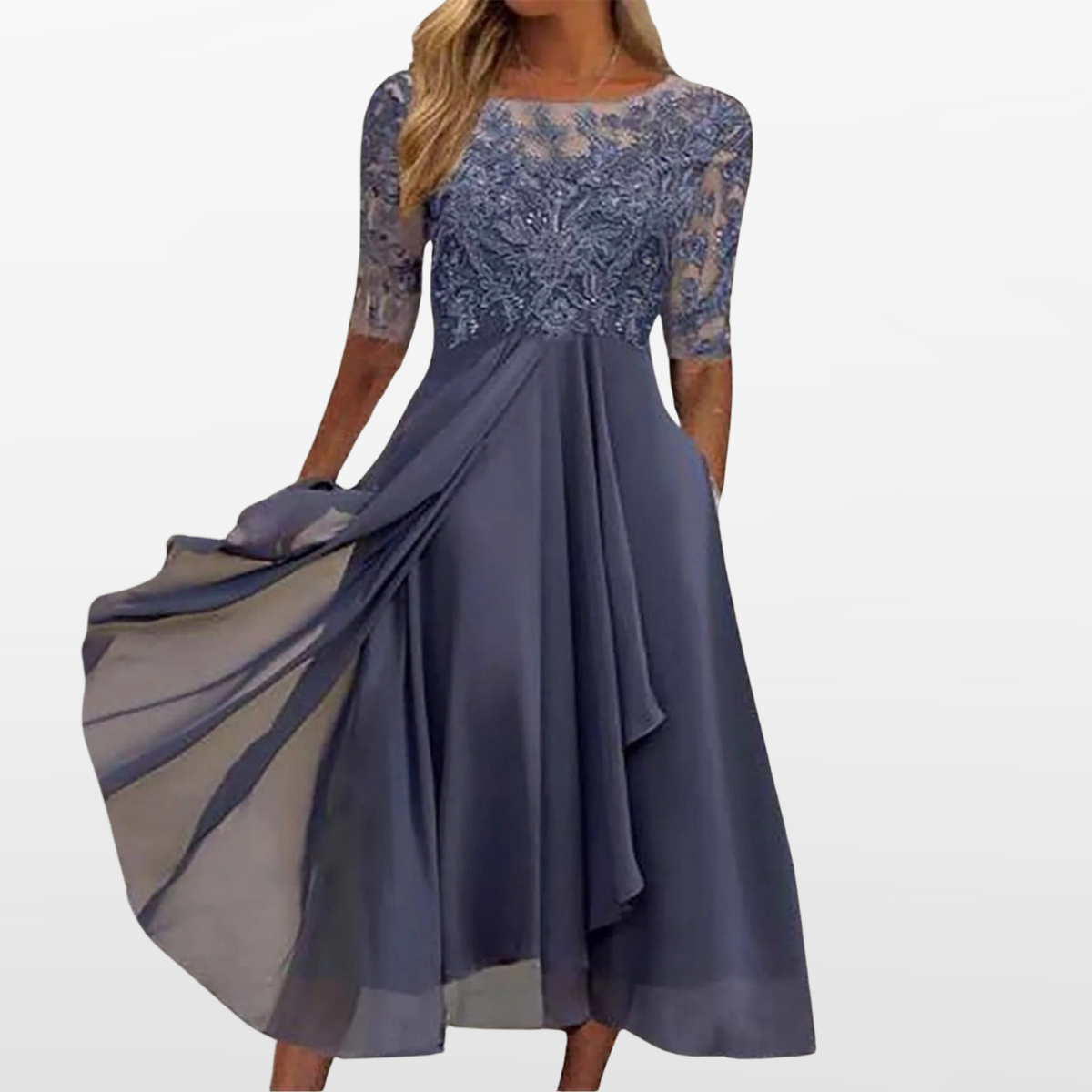 Women's Lace Midi Cocktail Formal Dress - Image 5