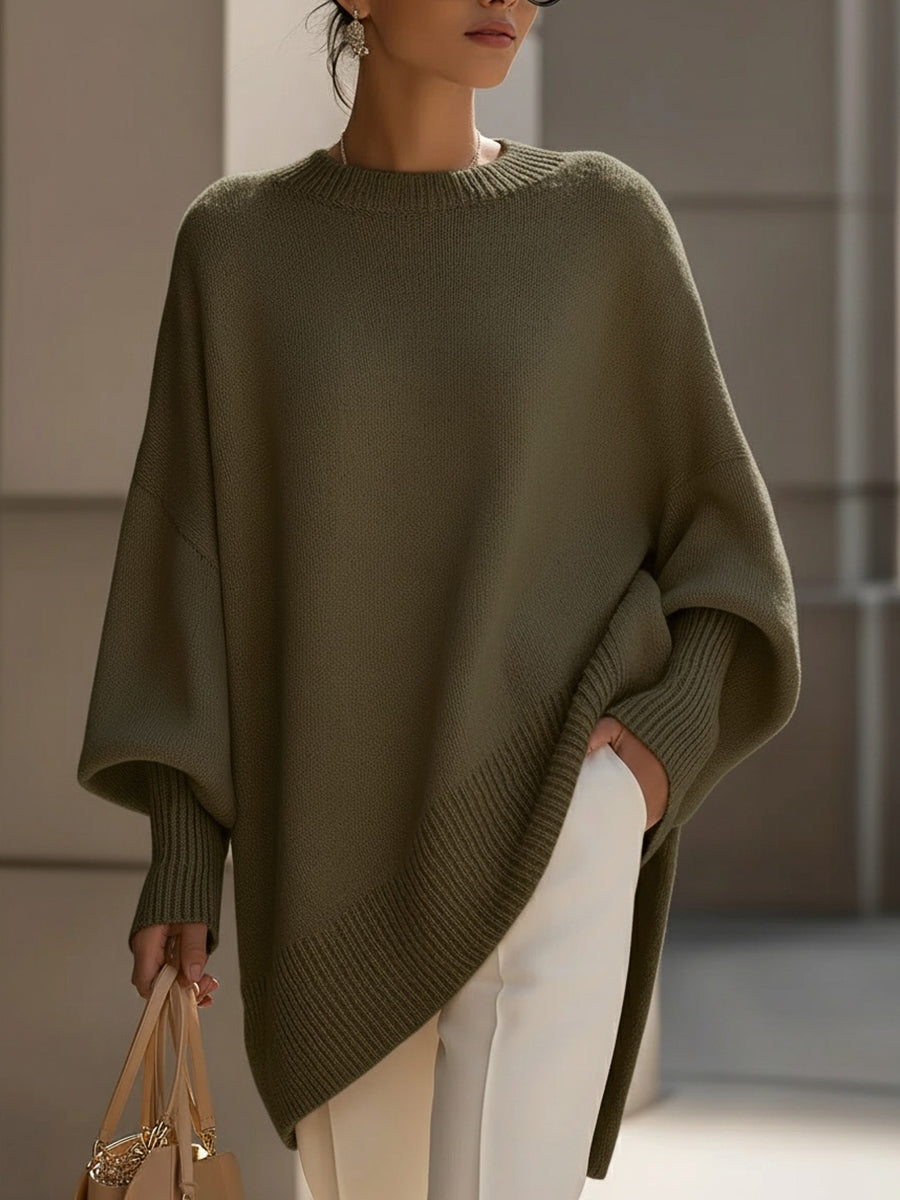 Women Wool Blend Oversized Drop Shoulder Pullover Sweater - Image 11