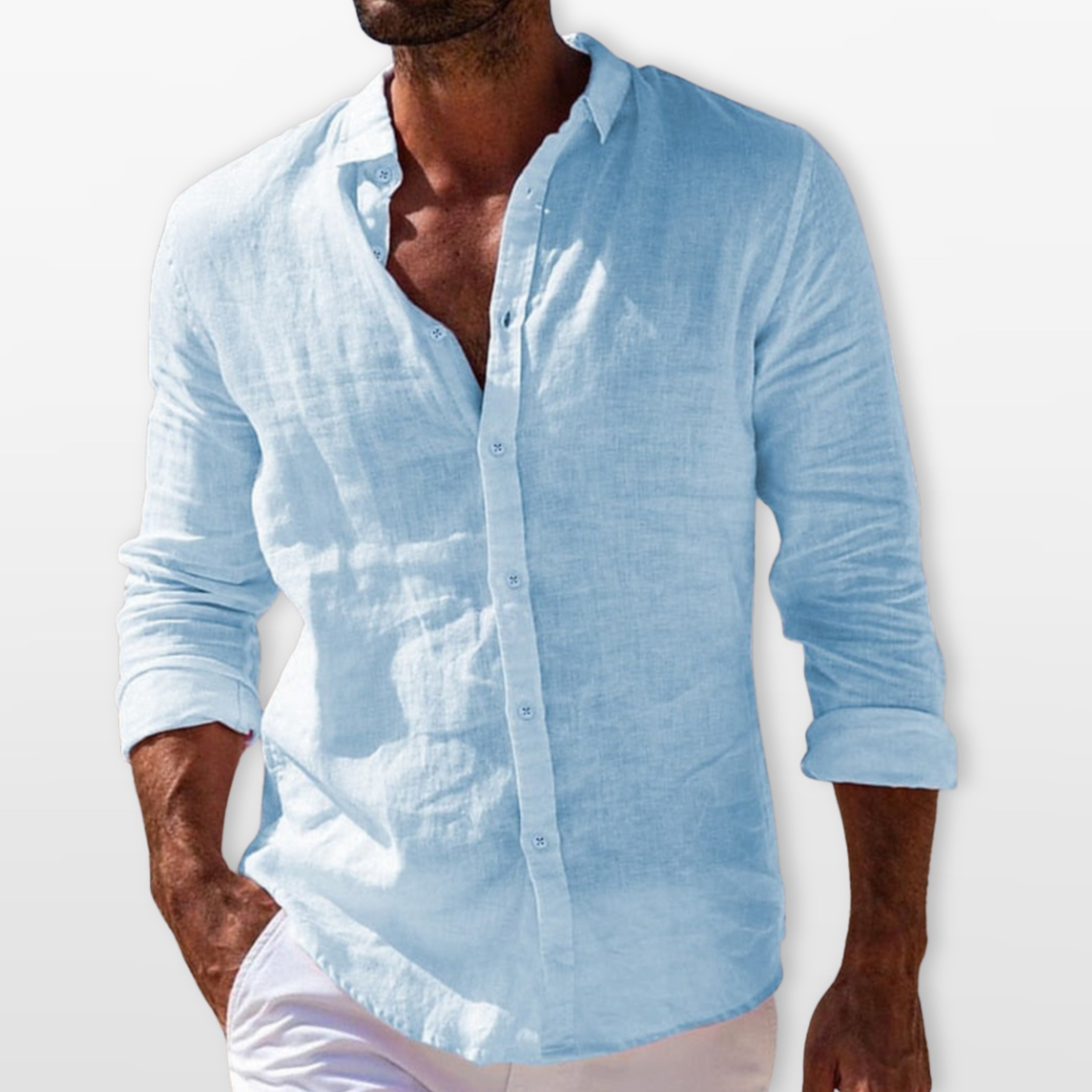 Men's Linen Button Up Shirt Lightweight Summer - Image 6