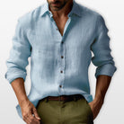 Men's Linen Button-Down Casual Shirt Relaxed Fit - Image 5
