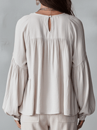 Women Ruffle Boho Blouse Long Sleeve Vintage Inspired White - Image 7