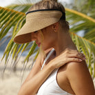 Women Woven Straw Wide Brim Sun Visor Hat - Image 5