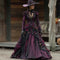 Skeleton-Detailing Rose-Embellished Ball Gown Maxi Dress