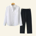 Men's Two Piece Linen Shirt Pants Set - Image 9