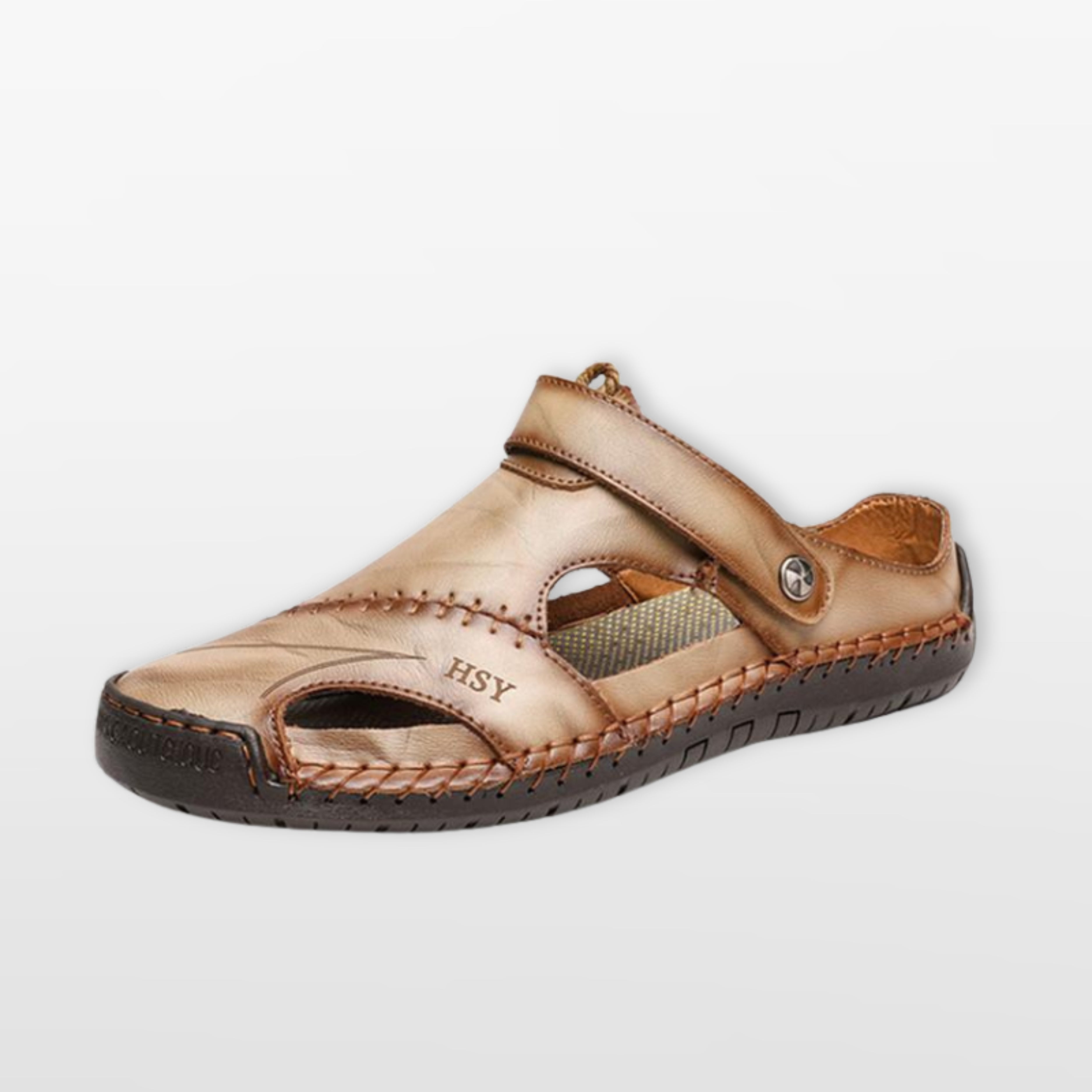 Men's Leather Closed Toe Fisherman Sandals Breathable - Image 3