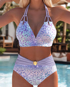 Abigail | stilvoller Neckholder-Bikini mit bedrucktem BH für Damen