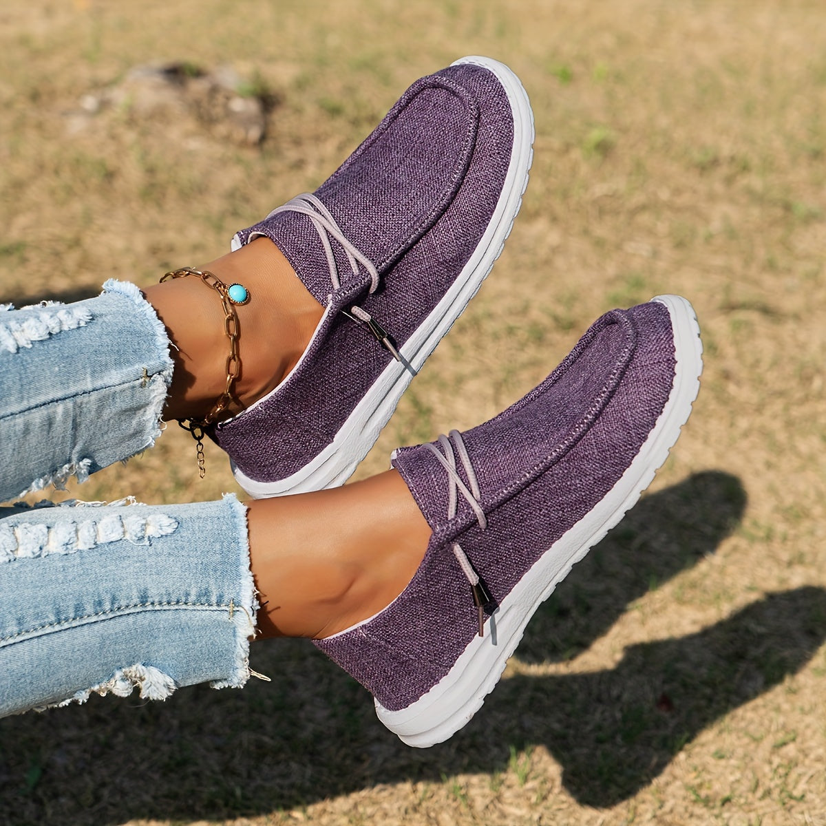 Women Breathable Non-Slip Sneakers Lightweight Slip-On Walking Shoes - Image 17