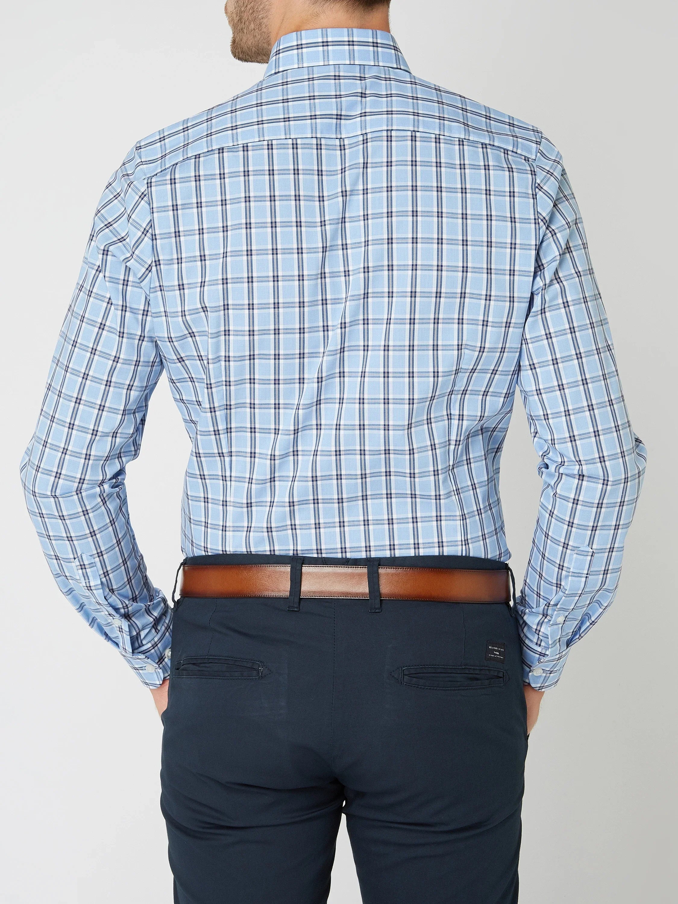 Men's Plaid 100% Cotton Button-Down Shirt - Image 9