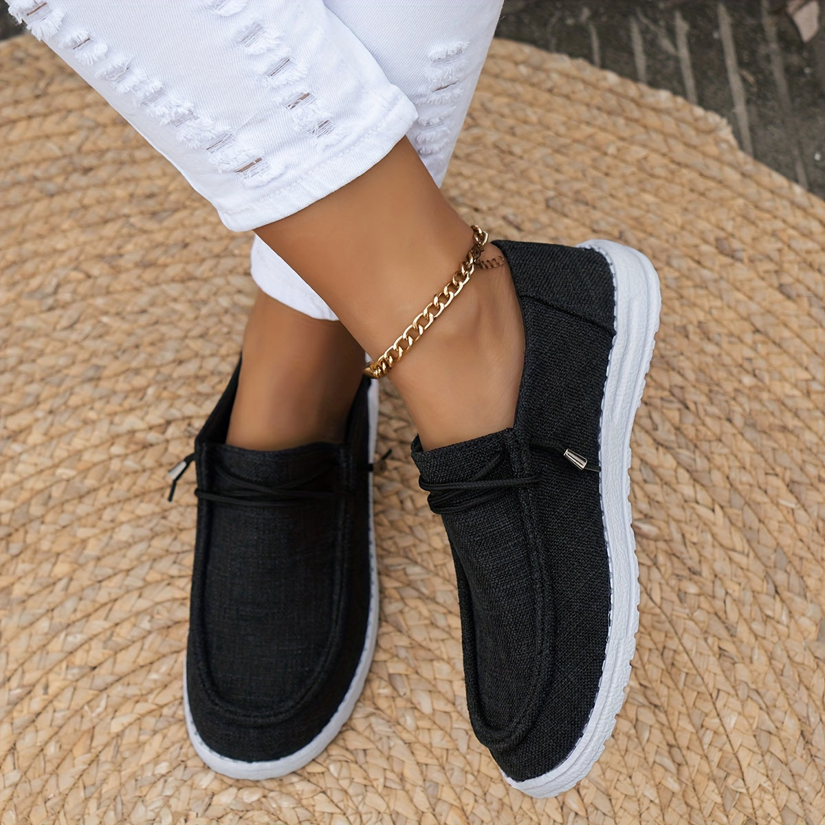 Women Breathable Non-Slip Sneakers Lightweight Slip-On Walking Shoes - Image 3