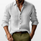 Men's Linen Button-Down Casual Shirt Relaxed Fit - Image 6