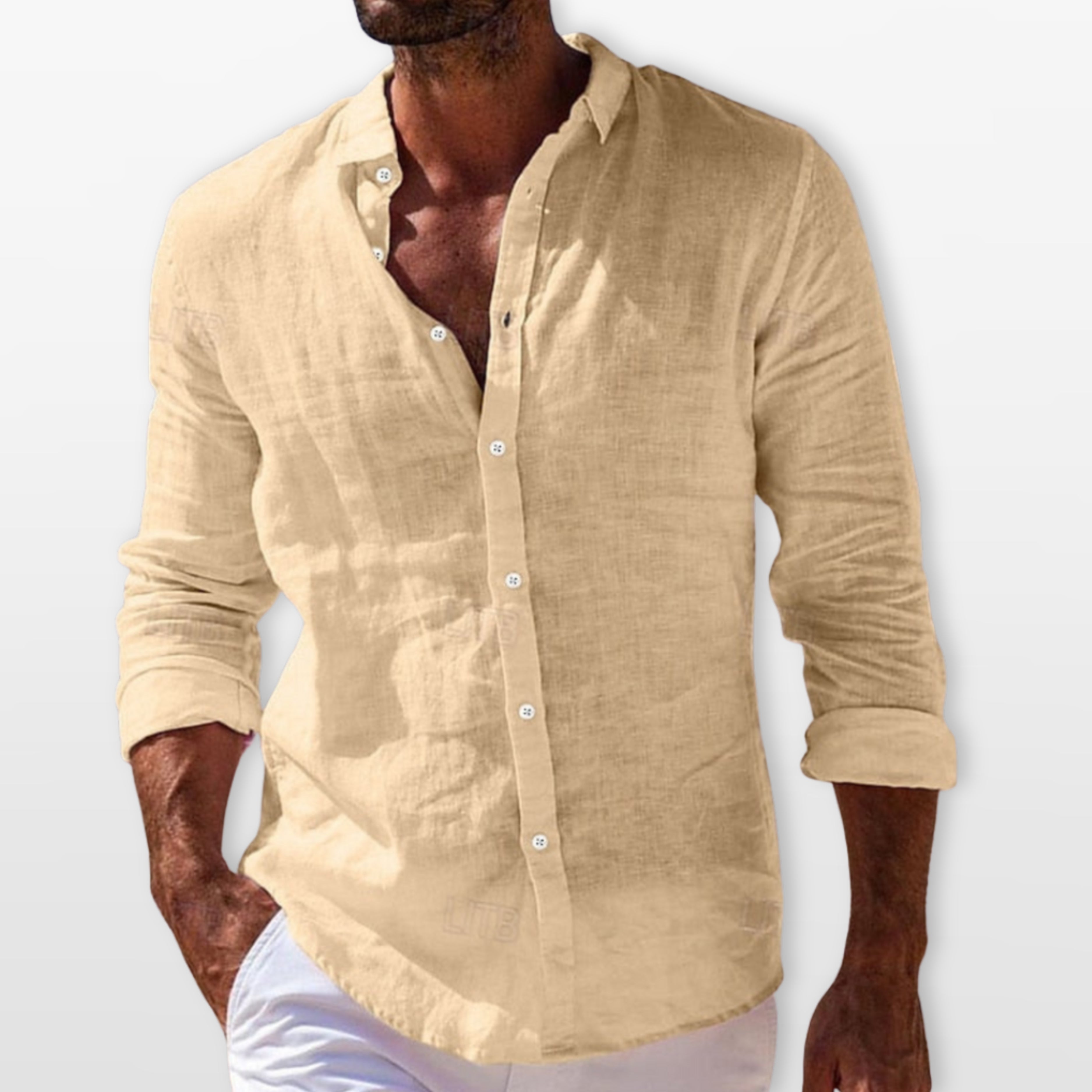 Men's Linen Button Up Shirt Lightweight Summer - Image 2