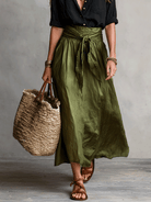 Women Satin Midi Boho Skirt Set Two Piece - Image 11