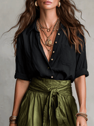 Women Satin Midi Boho Skirt Set Two Piece - Image 10