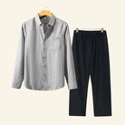 Men's Two Piece Linen Shirt Pants Set - Image 7