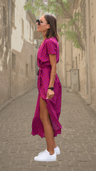 Women Floral Wrap Maxi Dress Summer Garden Party - Image 8