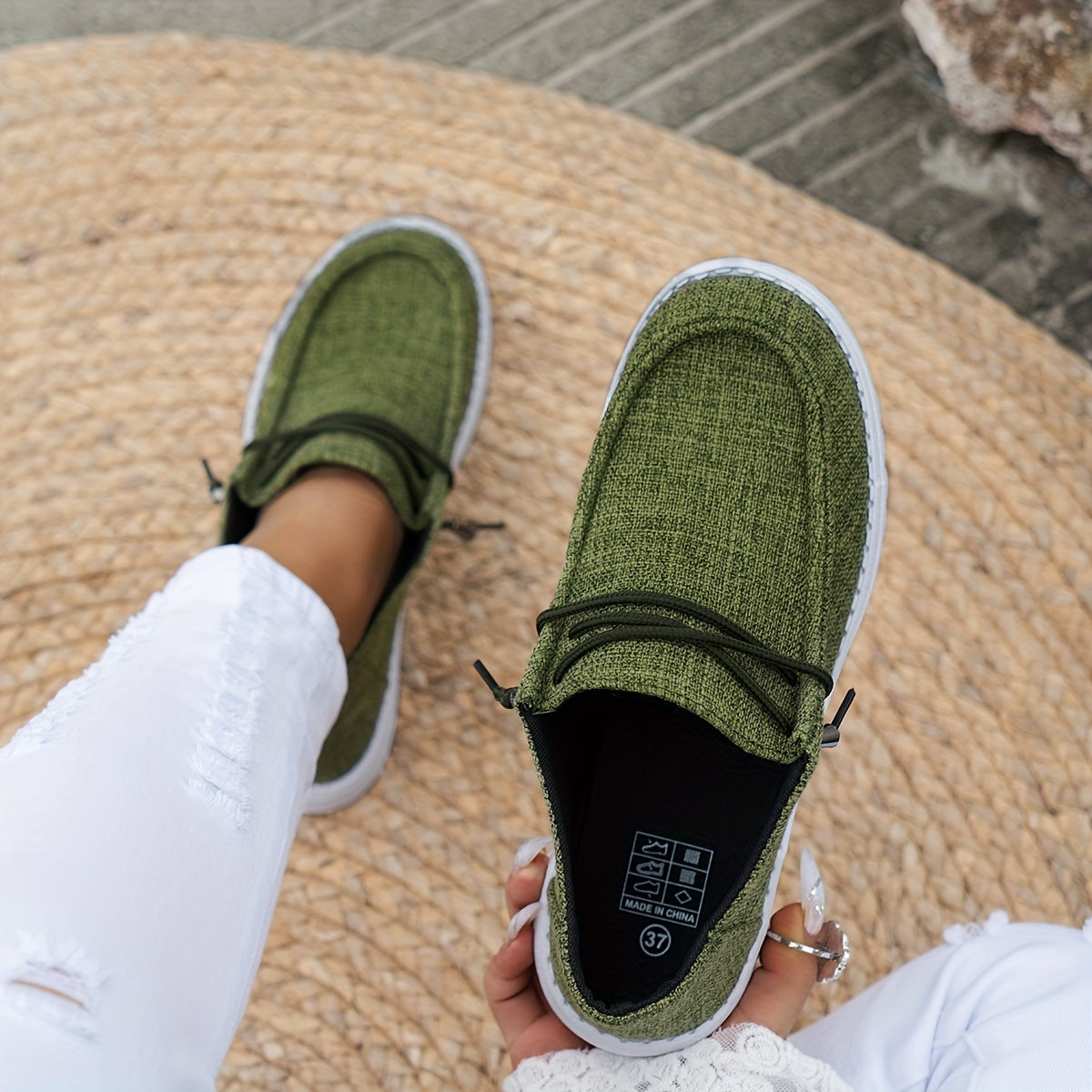 Women Breathable Non-Slip Sneakers Lightweight Slip-On Walking Shoes - Image 19
