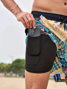 Men's Slim Fit Patterned Swim Shorts Liner - Image 8