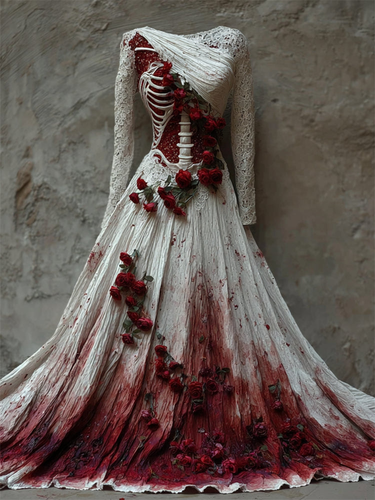 Women's Halloween Long Sleeve Maxi Dress | Party - Image 5
