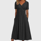 Women Midi Dress Tummy Control A-Line Flattering - Image 4