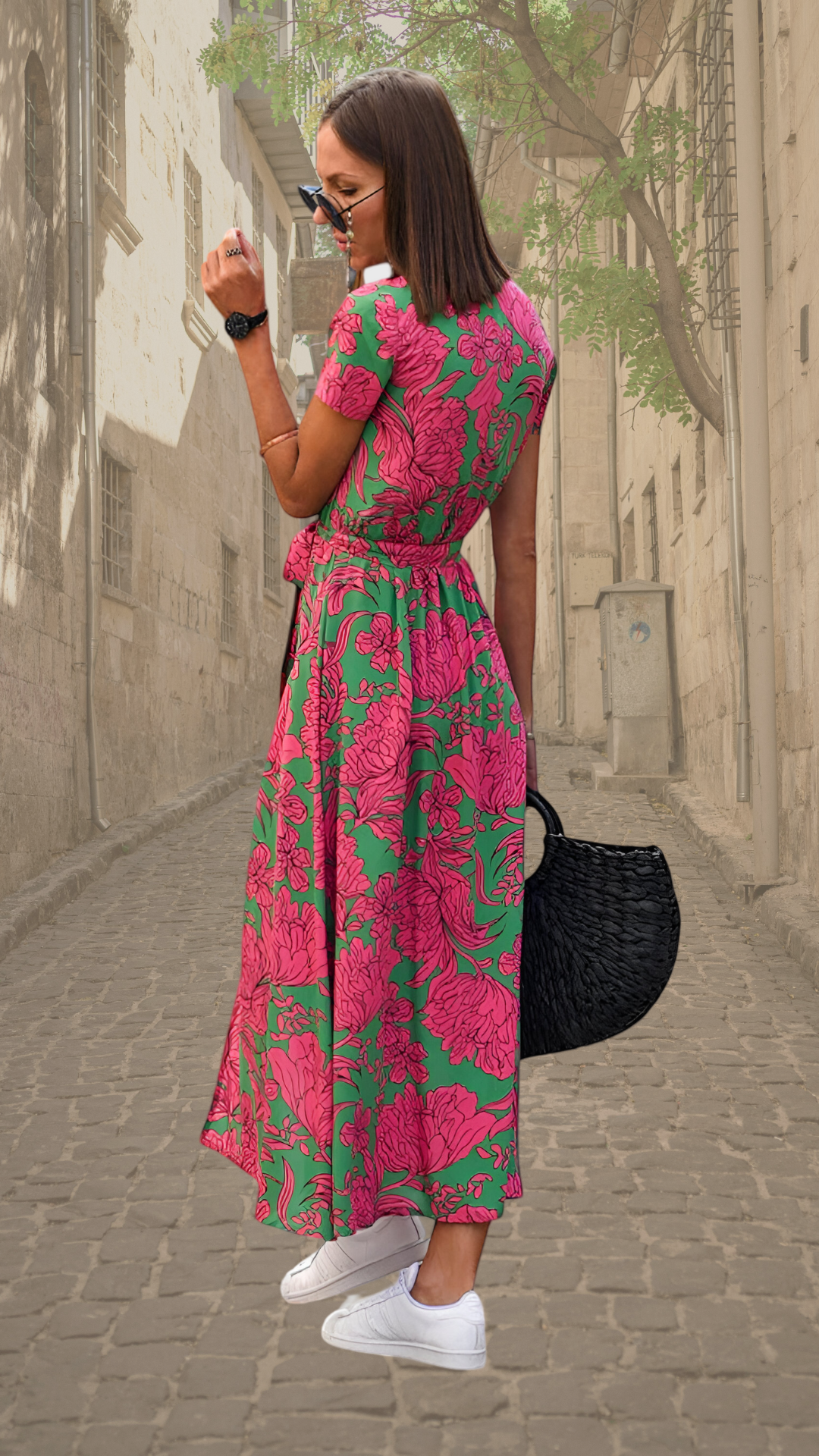 Women Floral Wrap Maxi Dress Summer Garden Party - Image 2