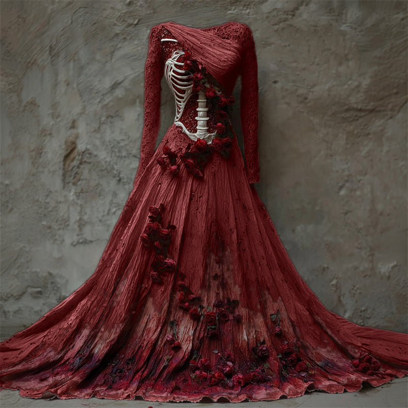 Women's Halloween Long Sleeve Maxi Dress | Party - Image 3