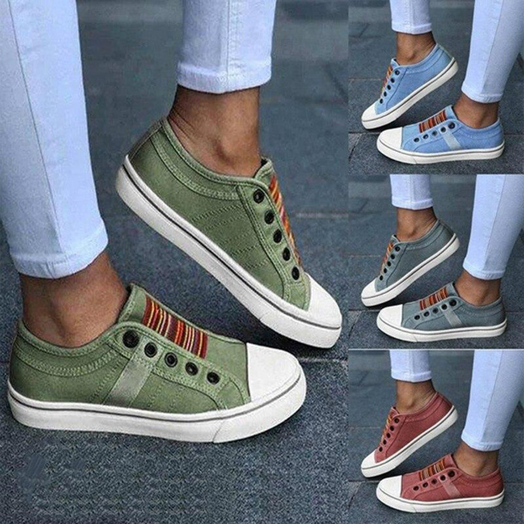 Women's Comfortable Slip-On Canvas Shoes - Image 5